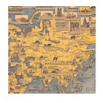 Poster Map of the Wonders of the World, antiqued paper, 68.5 x 51.5 cm